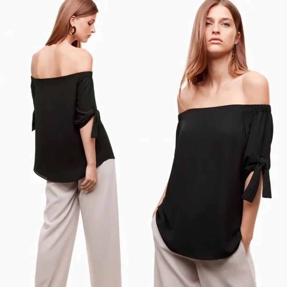 Aritzia Babaton Black Off The Shoulder Top